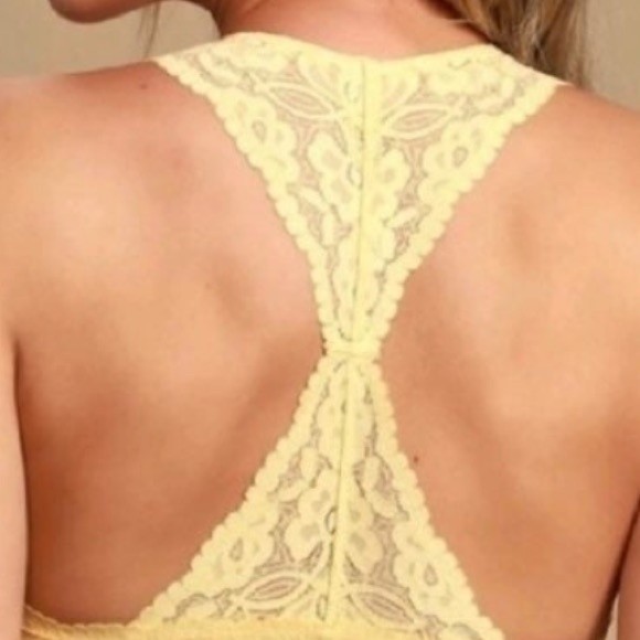 Free People Galloon Racerback Bra Lemon Water Ice Sizes Medium and XLarge - Picture 4 of 6